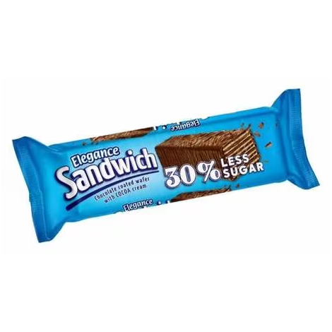 Elegance Sandwich Chocolate Wafer 30% Less Sugar 50g