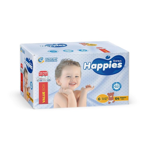 Happies Value Box Diapers No 6 *64